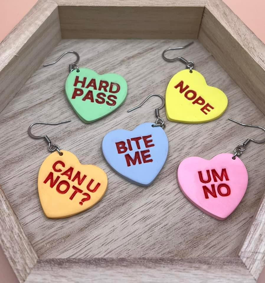 Anti-Conversation Heart Earrings