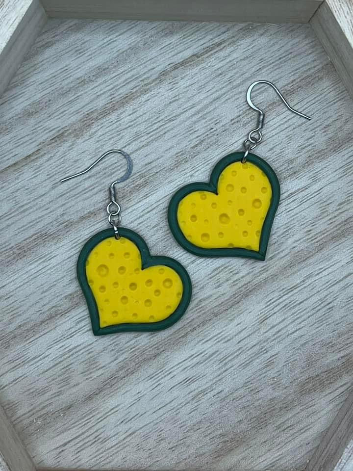 Cheesy Heart Earrings