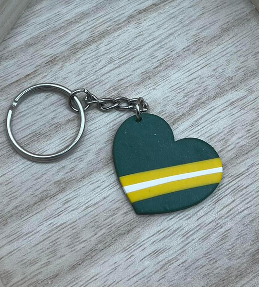 Packers Heart Keychain