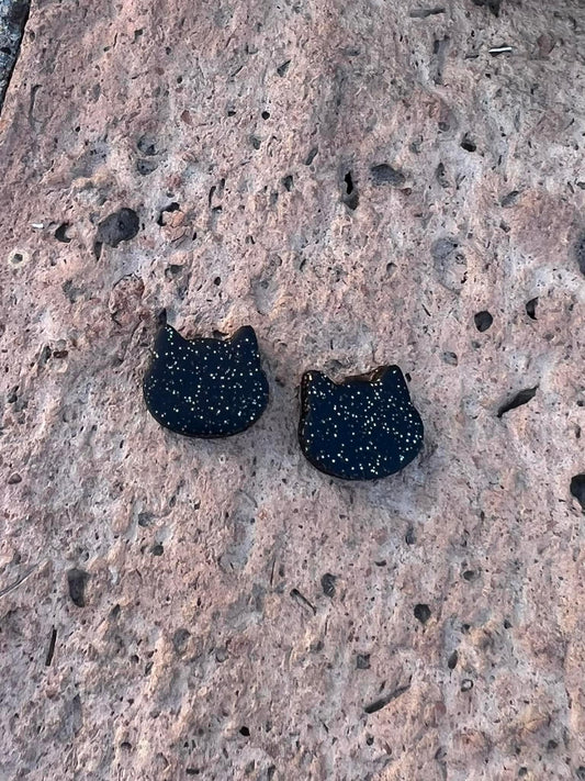 Glittery Cat Studs