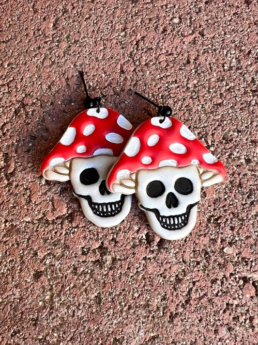 Mushroom Skull Dangles