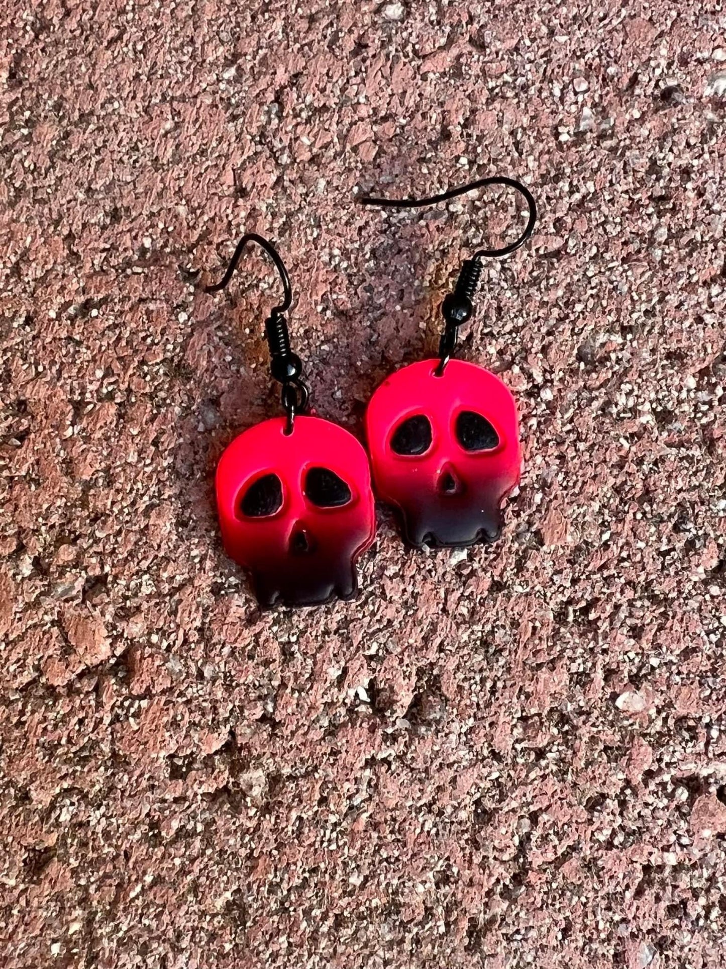 Red and Black Skull Dangles