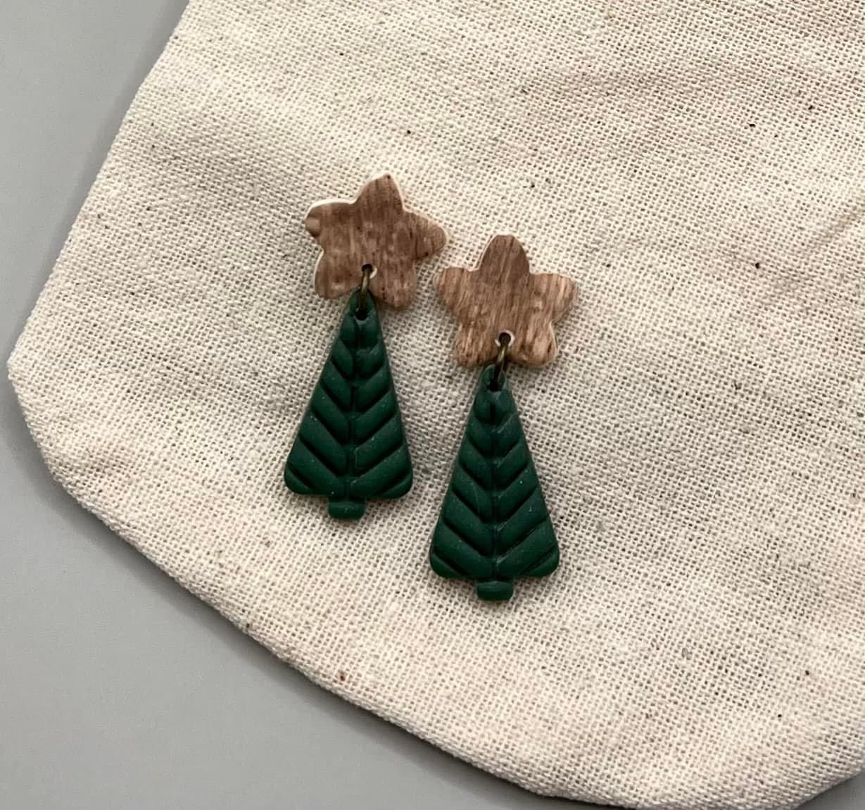 Tiny trees with wooden stars