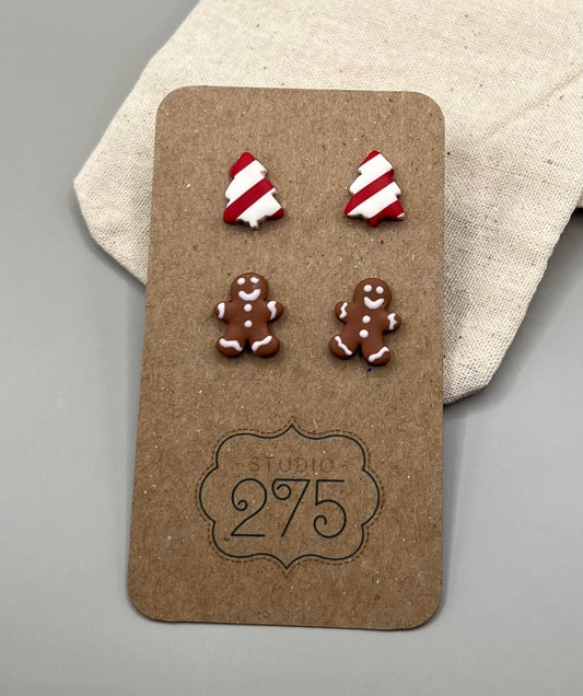 Gingerbread and Striped Tree stud pack