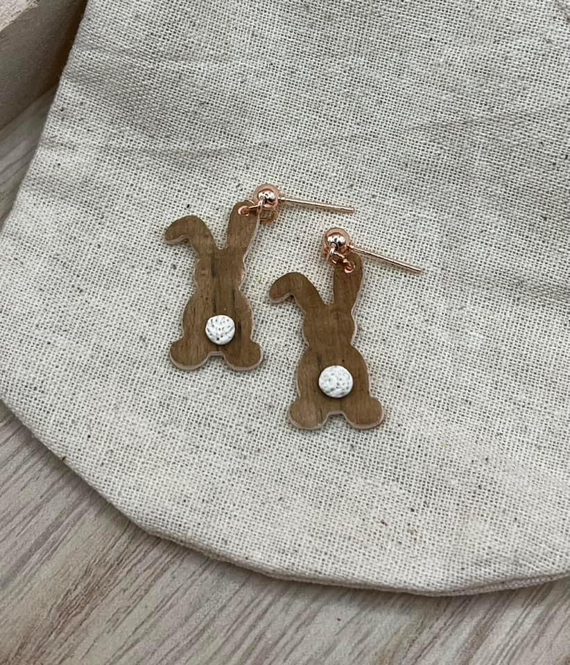 “Wooden” Bunny Dangles