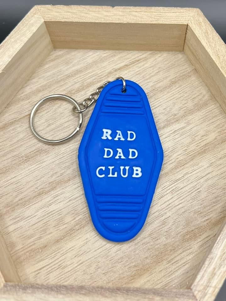 Rad Dad Club Motel Keychain