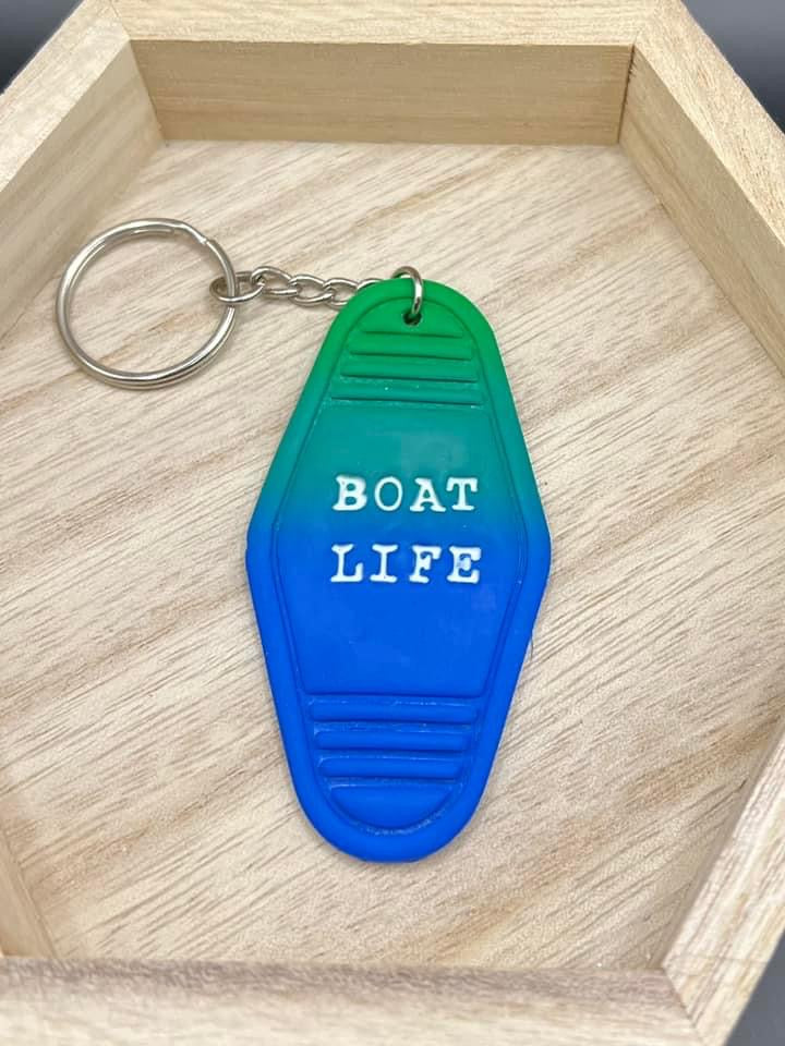 Boat Life Motel Keychain