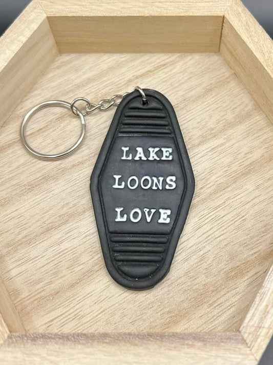 Lake Loons Love Motel Keychain