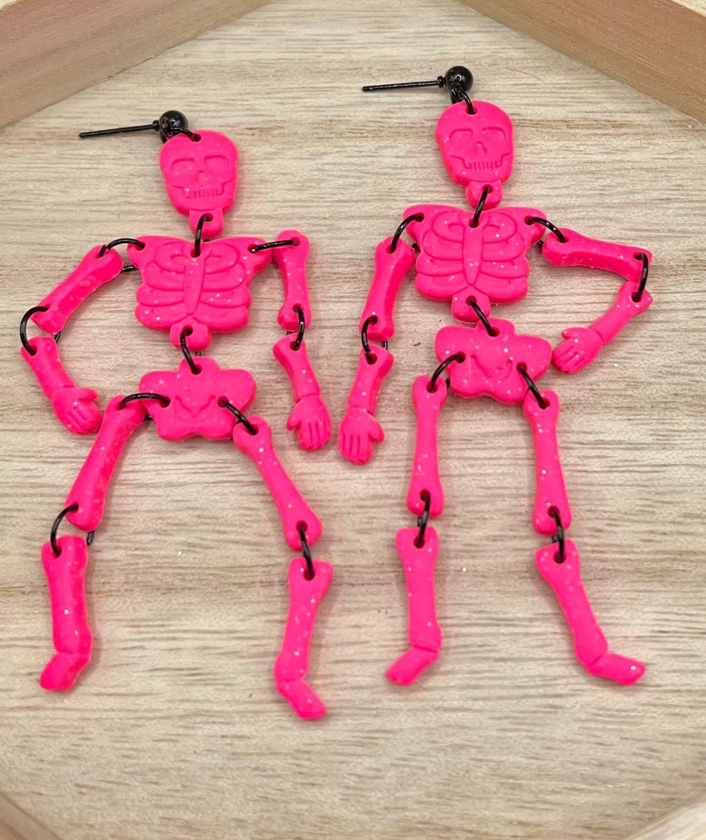 Hot Pink Skele Dangles