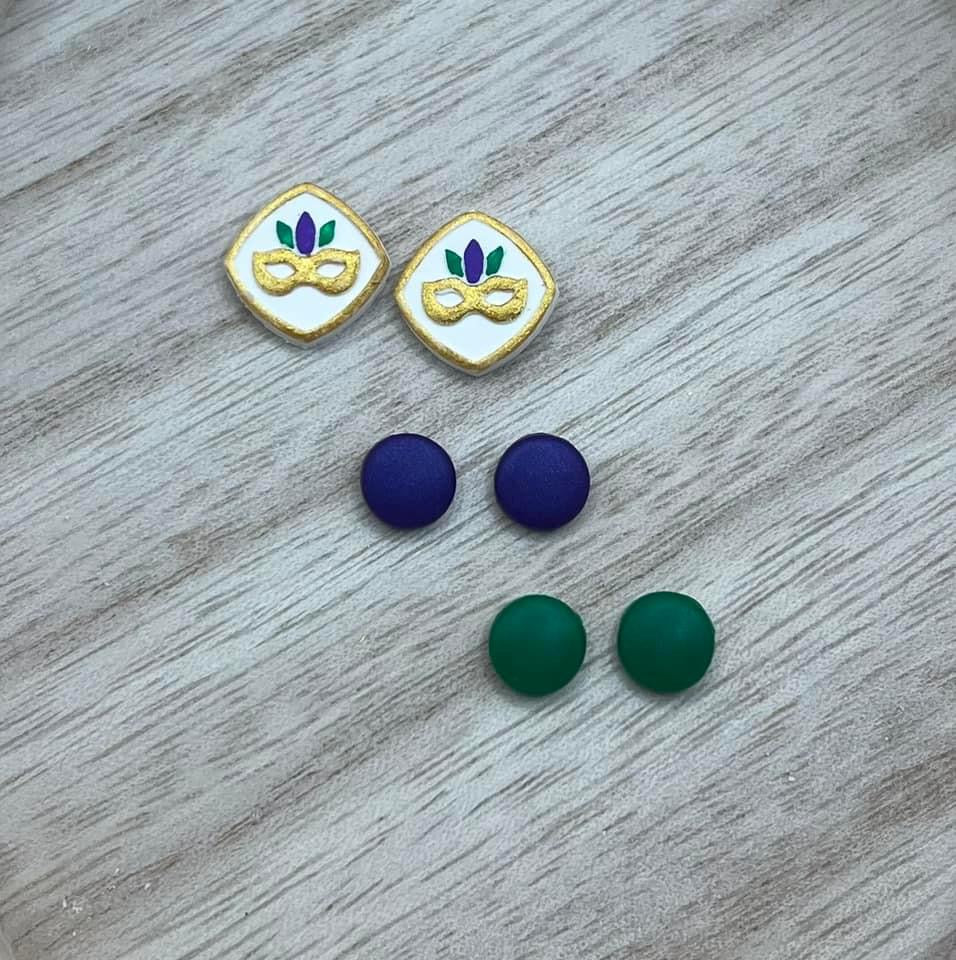 Mardi Gras Mask Stud Pack