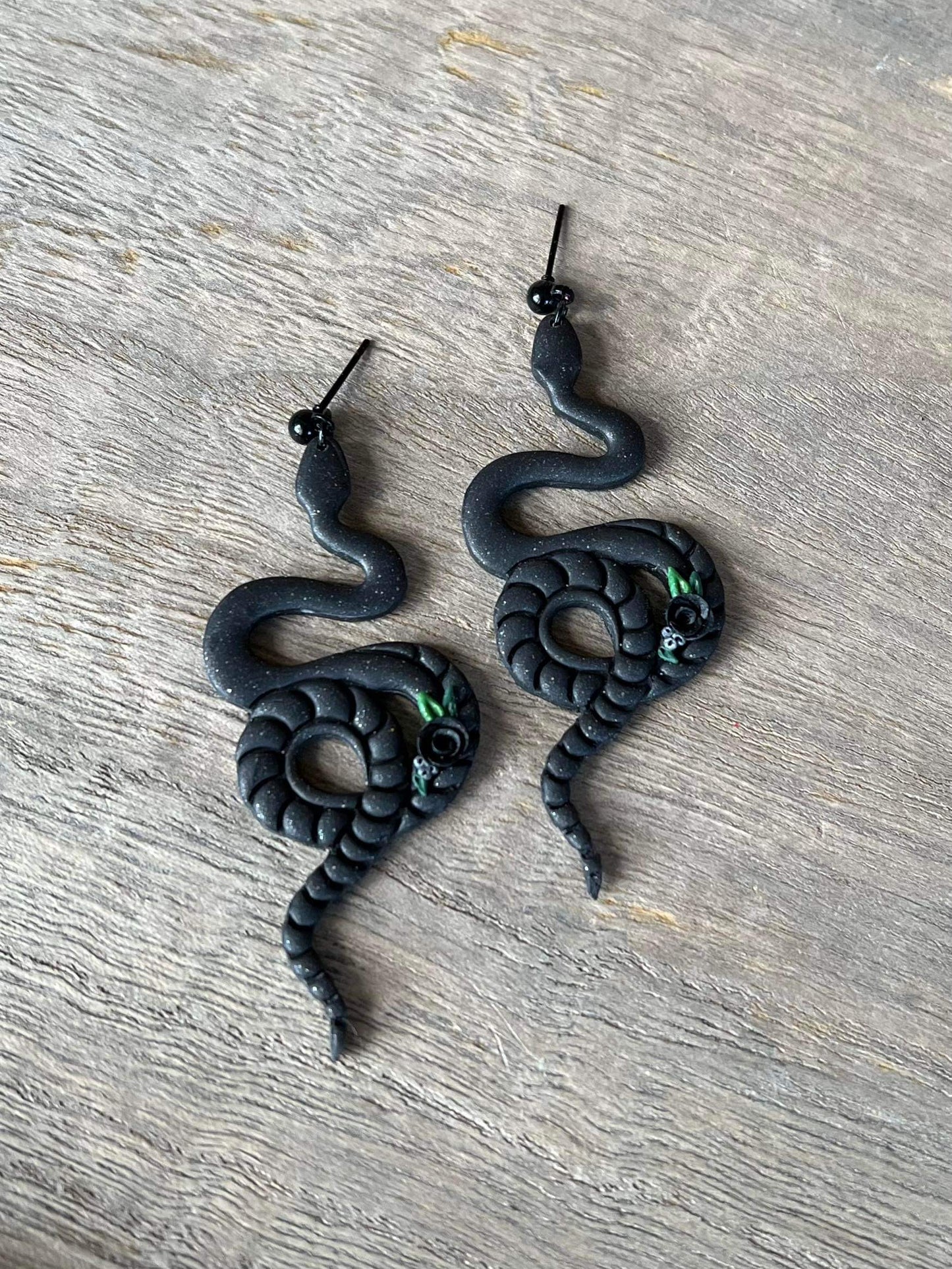 Black Snake Earrings