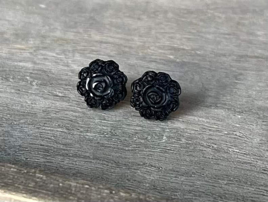 Black Rose Studs