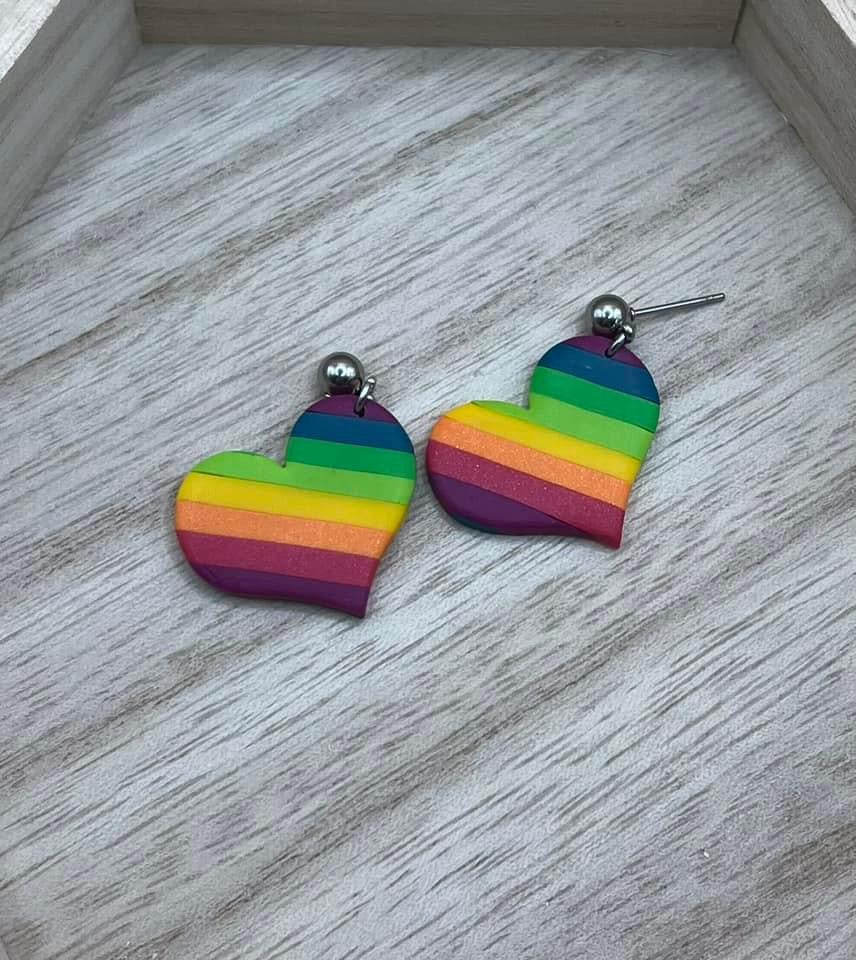 Rainbow Heart Dangles